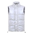 thumbnail image 1 of WTOBBY Men's Solid-Color Zipper Vest, Men's and Women's Stand-Up Collar Sleeveless Outdoor Casual Warm Vest Jacket, Lightweight and Insulated for Cool Weather,White 5XL, 1 of 6