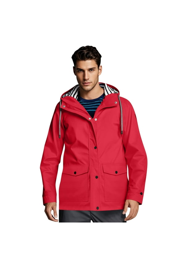 Men's Sports Water Defense Jacket, Quick-Dry UV Protective Outerwear with Ventilated Design, All-Season Hiking Fishing Companion,Red XL