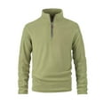 thumbnail image 1 of WTOBBY Men's Stand Collar Half Zip Fleece Sweatshirt, Plush Lined Winter Pullover for Cold Weather, Thermal Comfort Fit,Green XL, 1 of 6