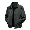 thumbnail image 1 of WTOBBY Men's Stand Collar Windbreaker Jacket, Lightweight Water-Resistant Casual Coat, Thin Layer for Outdoor Protection and Everyday Style,Black 3XL, 1 of 3
