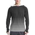 thumbnail image 1 of WTOBBY Men's Striped Print Long Sleeve Shirt SPF/UV Protective Hoodie, Sun Protective Top with Lightweight Fabric for Outdoor Sports and Daily Use ,Dark Gray S, 1 of 4