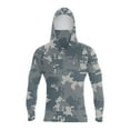 thumbnail image 1 of WTOBBY Men's Summer Camouflage Quick-Dry Long Sleeve T-Shirt Sun Protective Hooded Top for Fishing Fitness Sports, Lightweight Breathable with UPF 50+ ,Gray S, 1 of 4