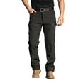 thumbnail image 1 of WTOBBY Men's Thermal Waterproof Ripstop Cargo Pants with Multi-Pockets Fleece-Lined for Outdoor Hiking Camping Fishing Construction Work Heavy Duty Men's Trousers,Black S, 1 of 8