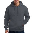 thumbnail image 1 of WTOBBY Men's Transitional Weight Pullover Hoodie Spring Fall Layering Essential Color Block Design Thumb Hole Cuffs,Dark Gray 2XL, 1 of 4