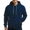 thumbnail image 1 of WTOBBY Men's Transitional Weight Pullover Hoodie Spring Fall Layering Essential Color Block Design Thumb Hole Cuffs,Navy XL, 1 of 4