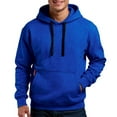 thumbnail image 1 of WTOBBY Men's Transitional Weight Pullover Hoodie Spring Fall Layering Essential Color Block Design Thumb Hole Cuffs,Royal Blue L, 1 of 4