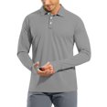 thumbnail image 1 of WTOBBY Men's UPF 50+ Long Sleeve Golf Shirt with Raglan Design, Lightweight Comfort, and Quick Dry Performance for Casual Athletic Wear in Sun ,Dark Gray L, 1 of 7