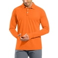 thumbnail image 1 of WTOBBY Men's UPF 50+ Long Sleeve Golf Shirt with Raglan Design, Lightweight Comfort, and Quick Dry Performance for Casual Athletic Wear in Sun ,Orange M, 1 of 7