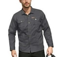 thumbnail image 1 of WTOBBY Men's Utility Shirt Long Sleeve Double Pocket Casual Cardigan Style Button Front Workwear Slim Fit Stretch Comfort Daily Wear Top,Dark Gray S, 1 of 4