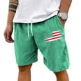 thumbnail image 1 of WTOBBY Men's Vintage Corduroy Bermuda Shorts, Textured Loose Fit Solid Color for Casual Sports Retro Look ,Green 2XL, 1 of 4