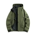 thumbnail image 1 of WTOBBY Men's Waterproof Breathable Hooded Jacket for Outdoor Sports - Windproof, Quick-Drying, Perfect for Hiking, Climbing, Fishing, and Hunting,Army Green L, 1 of 4