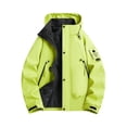 thumbnail image 1 of WTOBBY Men's Waterproof Breathable Hooded Jacket for Outdoor Sports - Windproof, Quick-Drying, Perfect for Hiking, Climbing, Fishing, and Hunting,Fluorescent Green XL, 1 of 4
