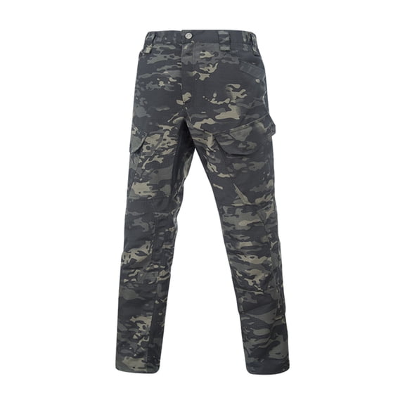 WTOBBY Men's Waterproof Work Pants for Outdoor, Fishing, Camping, Wear-Resistant Multi-Pocket Tactical Trousers,Dark Green L