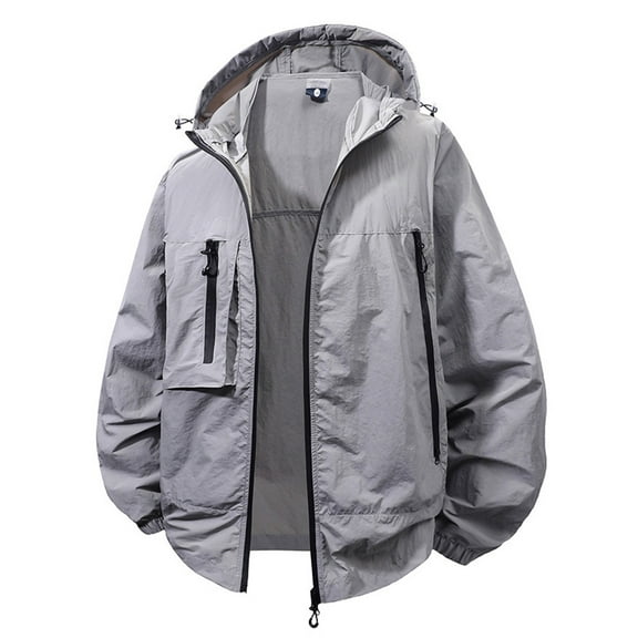 WTOBBY Men's and Women's Same Summer Sun Protective Clothing, Lightweight Breathable Anti-UV UPF 50  Outdoor Sports Skin Jacket for Sun Shade and Daily Use ,Gray M