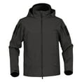 thumbnail image 1 of WTOBBY Men's Workwear Waterproof Hooded Jacket, Loose Fit Zip Pocket Warm Coat, Long Sleeve Outdoor Casual Wear for Fishing and Hiking,Black L, 1 of 6