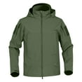 thumbnail image 1 of WTOBBY Men's Workwear Waterproof Hooded Jacket, Loose Fit Zip Pocket Warm Coat, Long Sleeve Outdoor Casual Wear for Fishing and Hiking,Green 3XL, 1 of 6