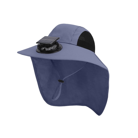 WTOBBY Next Gen Solar Powered Cooling Cap, Wide Brim Adventure Hat with Thermal Regulation Technology for Professional Mountain Guides and Anglers,Navy