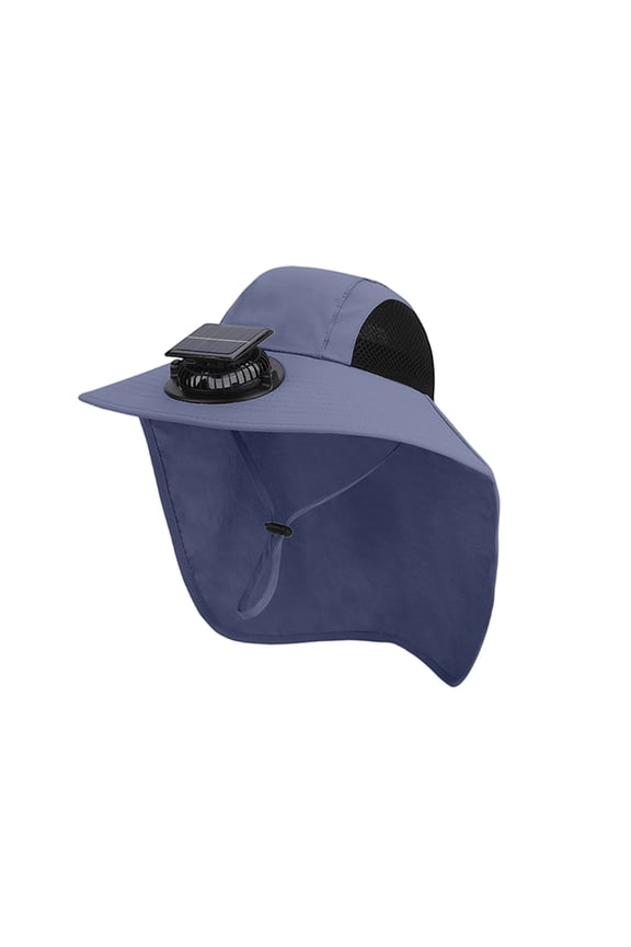 Next Gen Solar Powered Cooling Cap, Wide Brim Adventure Hat with Thermal Regulation Technology for Professional Mountain Guides and Anglers,Navy