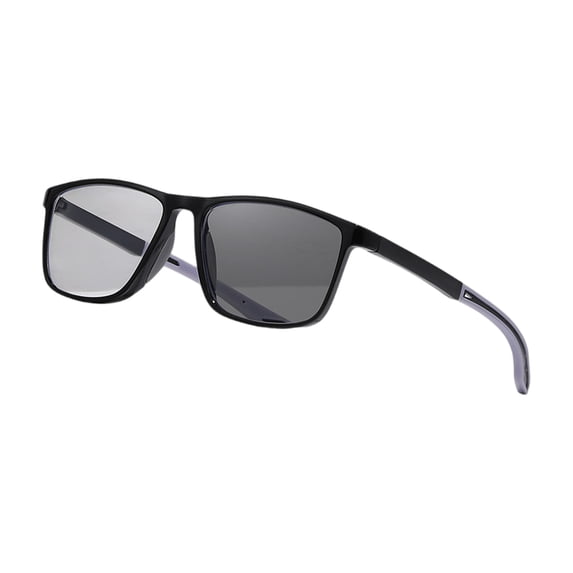 WTOBBY Photochromic Blue Light Blocking Glasses, Anti-Fall Impact Resistant Eyewear, Day/Night Transition Lenses for Computer Use & Outdoor Activities,Gray L