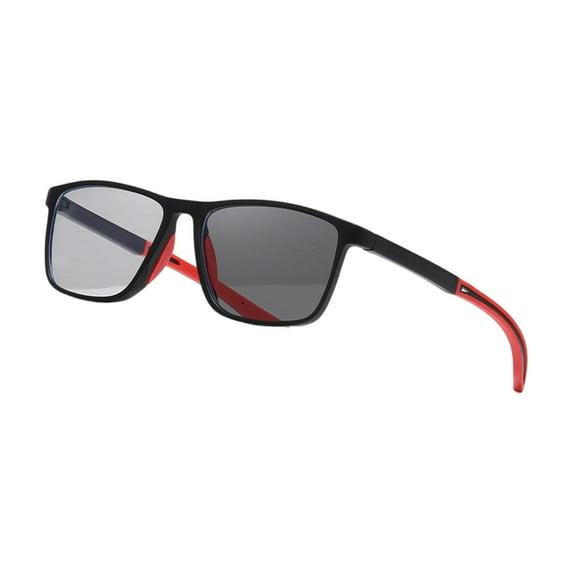 WTOBBY Photochromic Blue Light Blocking Glasses, Anti-Fall Impact Resistant Eyewear, Day/Night Transition Lenses for Computer Use & Outdoor Activities,Red XL