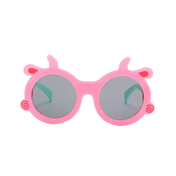 WTOBBY Retro Thick Frame Kids Sunglasses, Resin & Polycarbonate Construction with UV Filter, Vintage Round Lens Children's Eyewear for Sun Protection,Pink