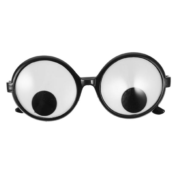 WTOBBY Rotatable Eyeball Party Glasses, Novelty Round Frame Funny Accessory for Costume Events, Interactive Gag Gift for Halloween Cosplay,B