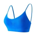 thumbnail image 1 of WTOBBY Seamless Y-Back Sports Bra for Women: Padded Low Impact Support, Sexy Thin Strap Design for Yoga & Fitness, Flattering Lift and Comfortable Wirefree Coverage,Blue XL, 1 of 4