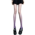 thumbnail image 1 of WTOBBY Sheer Gradient Pantyhose with Reinforced Toe Construction, 50D Tights for Women, Nude Ombre Stockings for Formal Occasions, Comfortable Seamless Design (1 Pair),Purple, 1 of 3
