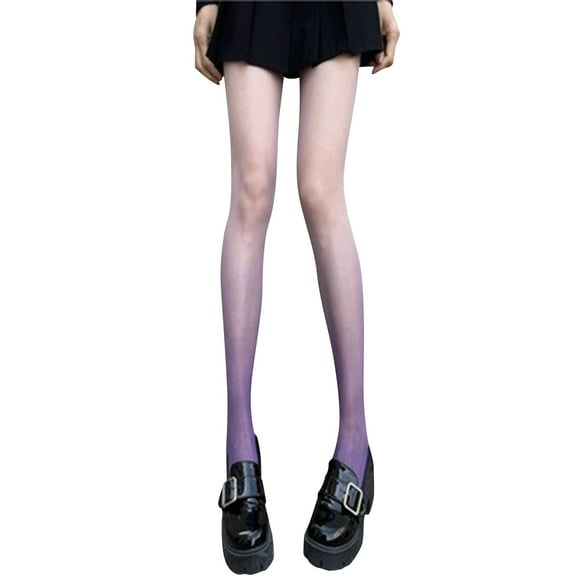 WTOBBY Sheer Gradient Pantyhose with Reinforced Toe Construction, 50D Tights for Women, Nude Ombre Stockings for Formal Occasions, Comfortable Seamless Design (1 Pair),Purple