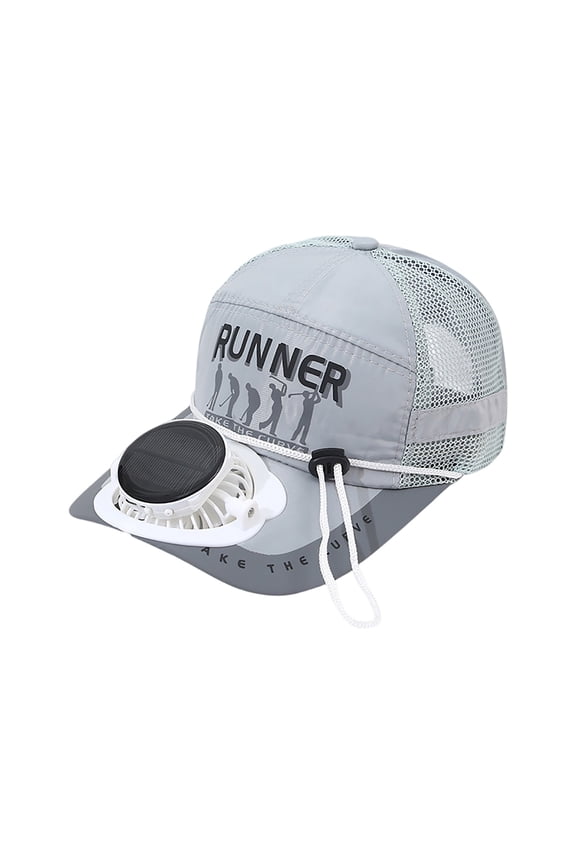 Solar Powered Cooling Hat for Active Adults, Stealth Fan Technology Cap with 8 Hour Extended Battery Life, Ultra Light UPF 50+ Travel Gear,Gray