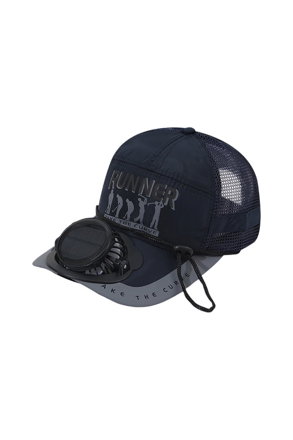 Solar Powered Cooling Hat for Active Adults, Stealth Fan Technology Cap with 8 Hour Extended Battery Life, Ultra Light UPF 50+ Travel Gear,Navy