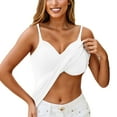 thumbnail image 1 of WTOBBY Supportive Women's Padded Camisole with Removable Chest Pad, Sexy Oversized Layering Tank Top, Soft Stretchy Plus Size Sleepwear Essential ,White M, 1 of 5