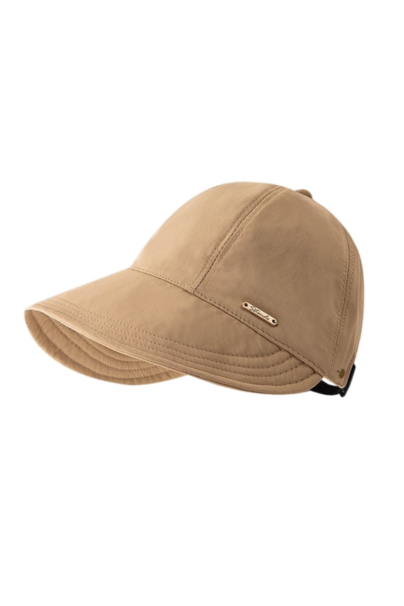 Three Season Women's Baseball Sun Hat, Full Face Cover UV Protective Visor Cap, Rubberized Adjustable Fisherman Style for Spring Summer Fall,Khaki