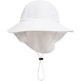 thumbnail image 1 of WTOBBY Toddler Sun Hat for Ages 1 to 3 Years, Baby Beach Hat with Wide Neck Flap Protection, UPF 50+ Infant Hat for Outdoor Play and Family Vacations,White L, 1 of 4