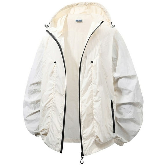 WTOBBY Unisex Summer Light Breathable Sun Protective Skin Clothing with UPF 50+ UV Protection, Outdoor Sports Wear for Men and Women, Same Design for Sun Shade ,White 2XL