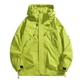 thumbnail image 1 of WTOBBY Unisex Windproof Jacket for Autumn Casual Sports - Zipper Workwear Design, Functional and Stylish, Perfect for Men and Women in Outdoor Activities and Daily Use,Fluorescent Green XL, 1 of 3