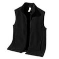 thumbnail image 1 of WTOBBY Winter Light Luxury Fashion Fleece Vest for Men, Sleeveless Waistcoat Jacket in Solid Color, Warm Casual Layering Piece for Cold Weather Style,Black L, 1 of 4
