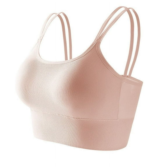 WTOBBY Wire-Free Women's Camisole with Removable Chest Pad, Sexy Oversized Comfort Fit Sleepwear, Plus Size Stretchy Soft Tank Top for Layering and Support,Pink L