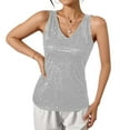 thumbnail image 1 of WTOBBY Women Sexy Sequin Tank Tops Spring Summer Fashion Sparkly Sleeveless Shirts Party Glitter Scoop Neck Tops, Perfect for Going Out or Special Events, Glamorous and Eye-Catching,White L, 1 of 3