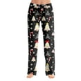 thumbnail image 1 of WTOBBY Women's Anime Print Pajama Pants, Casual Sleepwear with Drawstring Elastic Waist, Comfortable Straight Leg Design for Yoga and Holiday Christmas Print for Home Use,Navy L, 1 of 7