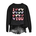 thumbnail image 1 of WTOBBY Women's Casual Comfortable Round Neck Long Sleeve Valentine's Day Printed Top Sweatshirt, Fashion Blouse for Ladies Cozy and Festive Wear,Multicolor M, 1 of 4
