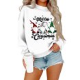 thumbnail image 1 of WTOBBY Women's Casual Fashion Round Neck Long Sleeve Christmas Printed Sweatshirt, Sporty Comfort for Holiday Season and Everyday Active Wear,White XL, 1 of 5