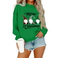 thumbnail image 1 of WTOBBY Women's Casual Fashion Round Neck Long Sleeve Christmas Printed Sweatshirt, Sporty Comfort for Holiday Season and Everyday Active Wear,Green M, 1 of 5