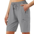 thumbnail image 1 of WTOBBY Women's Casual Hiking Shorts with Secure Side Pockets, Breathable Fabric for Summer Activities, Perfect for Walking, Camping, and Everyday Outdoor Use - Versatile and Stylish,Gray XL, 1 of 5