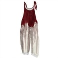 thumbnail image 1 of WTOBBY Women's Casual Jumpsuit in Loose Retro Fit with Halloween Print, Suspenders Made from Cotton and Linen, Comfortable for Daily Activities,Wine2XL, 1 of 7