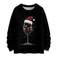 thumbnail image 1 of WTOBBY Women's Casual Long Sleeve Christmas Sweatshirt, Woolen Pullover with Fun Print, Ideal for Fall Vacations and Winter Holiday Events,Black 2XL, 1 of 3