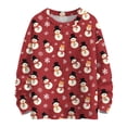 thumbnail image 1 of WTOBBY Women's Casual Long Sleeve Woolen Christmas Sweatshirt, Holiday Print Pullover with Cute Design, Cozy Fall and Winter Top for Vacation and Parties,Red L, 1 of 3