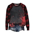 thumbnail image 1 of WTOBBY Women's Casual Raglan Sleeve Sweater Top with Halloween Print, Fashion Long Sleeve Round Neck Design for Cozy Wear, Perfect for Autumn and Casual Styles,Dark Gray 3XL, 1 of 4