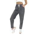 thumbnail image 1 of WTOBBY Women's Casual Solid Color Jeans, Loose Fit Fashion Jeans with Comfortable Stretch Material, Perfect for Everyday Wear and Casual Occasions,Dark Gray L, 1 of 3