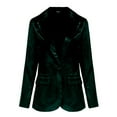 thumbnail image 1 of WTOBBY Women's Casual Solid Color Long Sleeve Suit Jacket, Fashion Blazer Style for Office or Daily Wear, Versatile Outerwear,Dark Green M, 1 of 3